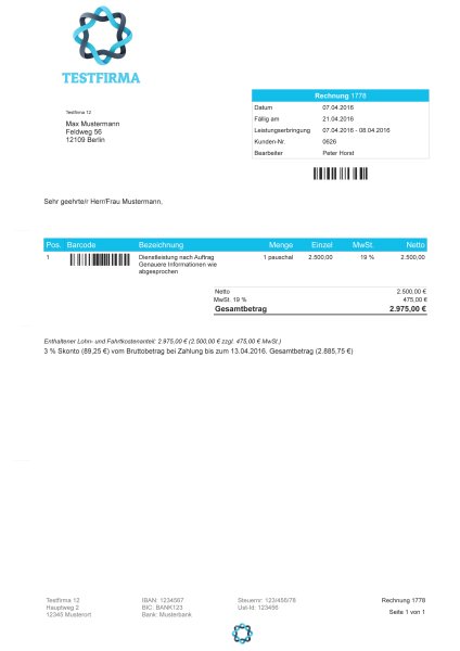 Faktura Software Business Rechnung